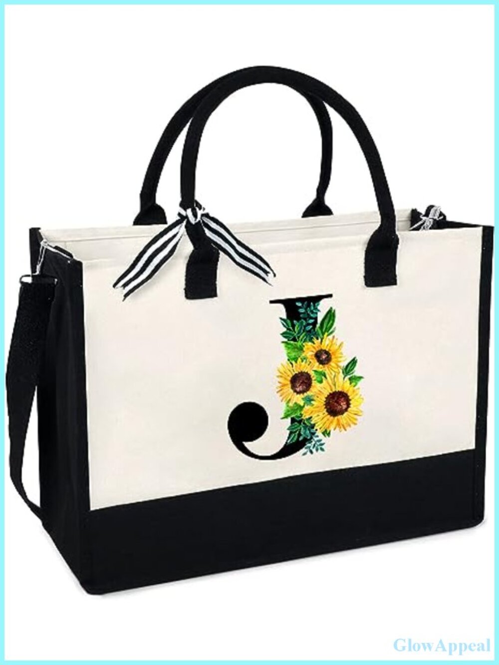 Canvas Tote Bag with Zipper Pocket, Adjustable Strap, Teacher Gift